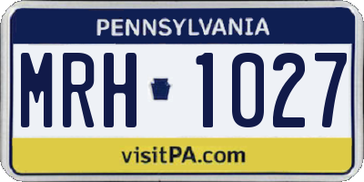 PA license plate MRH1027
