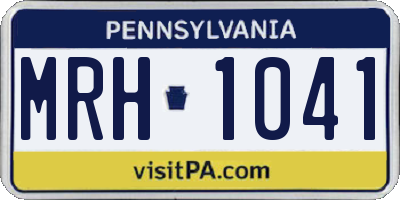 PA license plate MRH1041