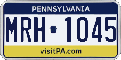 PA license plate MRH1045
