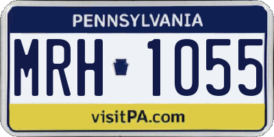 PA license plate MRH1055