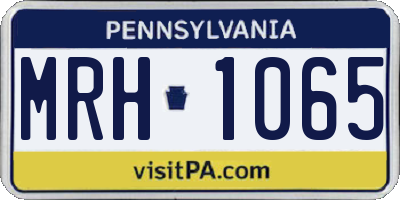 PA license plate MRH1065