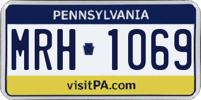 PA license plate MRH1069