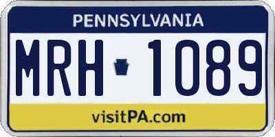 PA license plate MRH1089