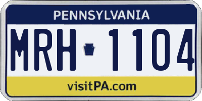 PA license plate MRH1104