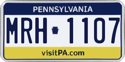 PA license plate MRH1107