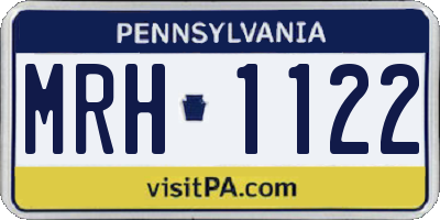 PA license plate MRH1122