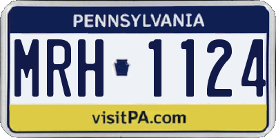 PA license plate MRH1124