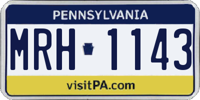 PA license plate MRH1143