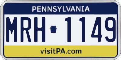 PA license plate MRH1149
