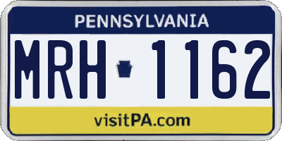 PA license plate MRH1162