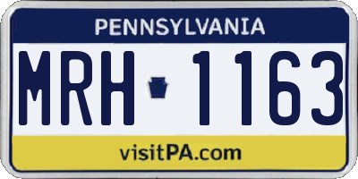 PA license plate MRH1163