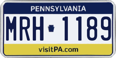 PA license plate MRH1189