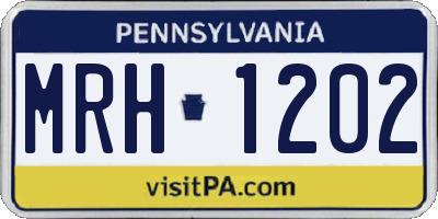 PA license plate MRH1202