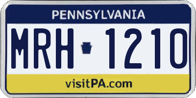 PA license plate MRH1210