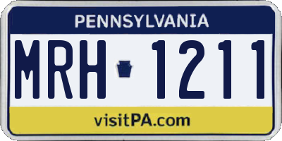 PA license plate MRH1211