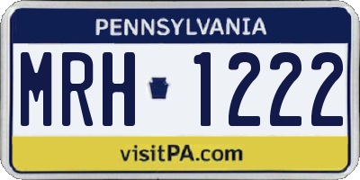 PA license plate MRH1222