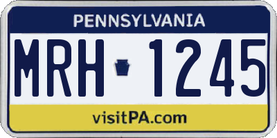 PA license plate MRH1245