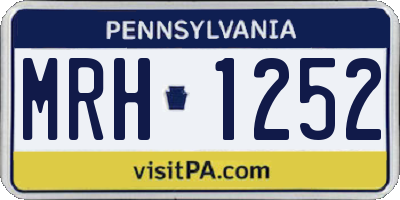 PA license plate MRH1252