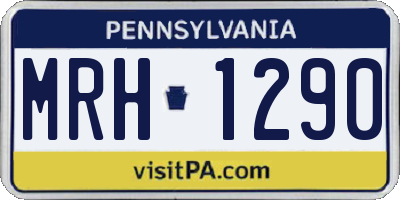 PA license plate MRH1290