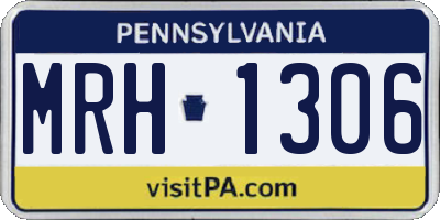 PA license plate MRH1306