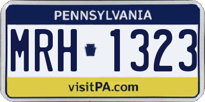 PA license plate MRH1323