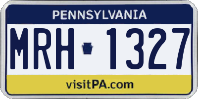 PA license plate MRH1327