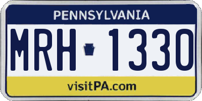 PA license plate MRH1330