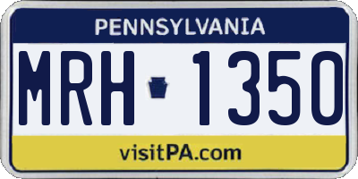 PA license plate MRH1350