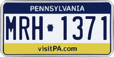 PA license plate MRH1371