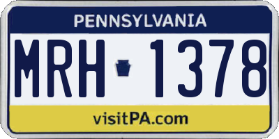 PA license plate MRH1378