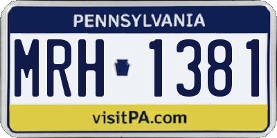 PA license plate MRH1381