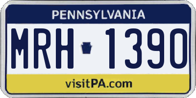 PA license plate MRH1390