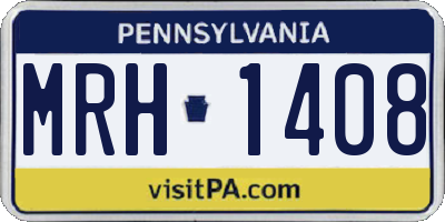 PA license plate MRH1408