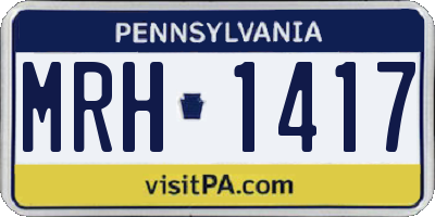 PA license plate MRH1417
