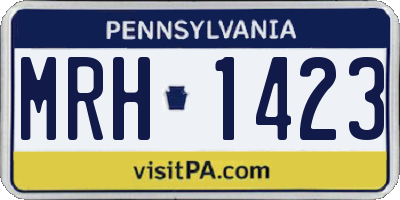 PA license plate MRH1423