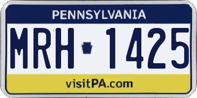 PA license plate MRH1425