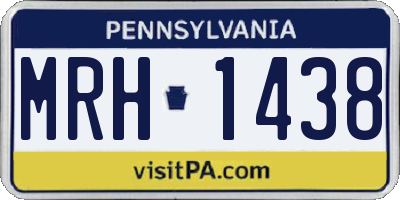 PA license plate MRH1438