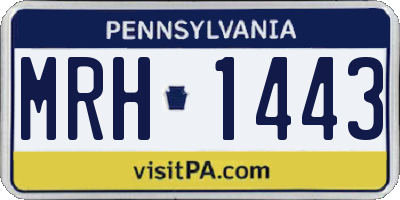 PA license plate MRH1443