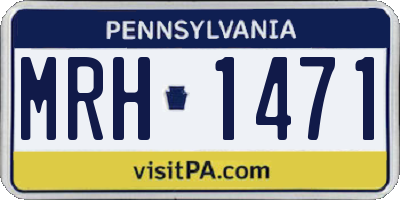 PA license plate MRH1471