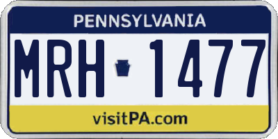 PA license plate MRH1477