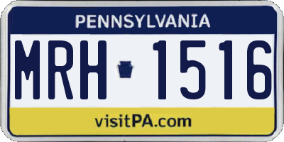 PA license plate MRH1516