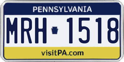 PA license plate MRH1518