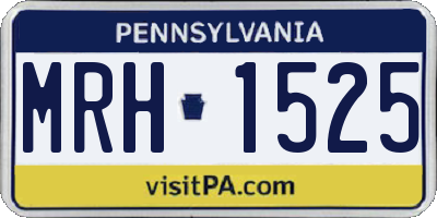 PA license plate MRH1525