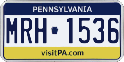 PA license plate MRH1536