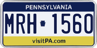 PA license plate MRH1560