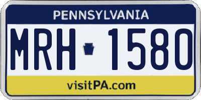 PA license plate MRH1580