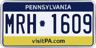 PA license plate MRH1609