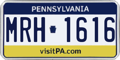 PA license plate MRH1616