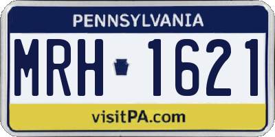 PA license plate MRH1621