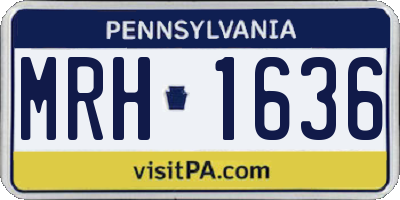 PA license plate MRH1636